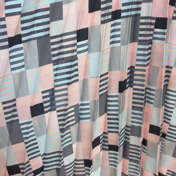 Club Monaco NWT Pleated Midi Skirt Jupe Peach, Blue, Black Womens Size Large NEW - Picture 3 of 7